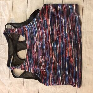 Lululemon break free tank nulux hinshu alpine white multi/ black size 8